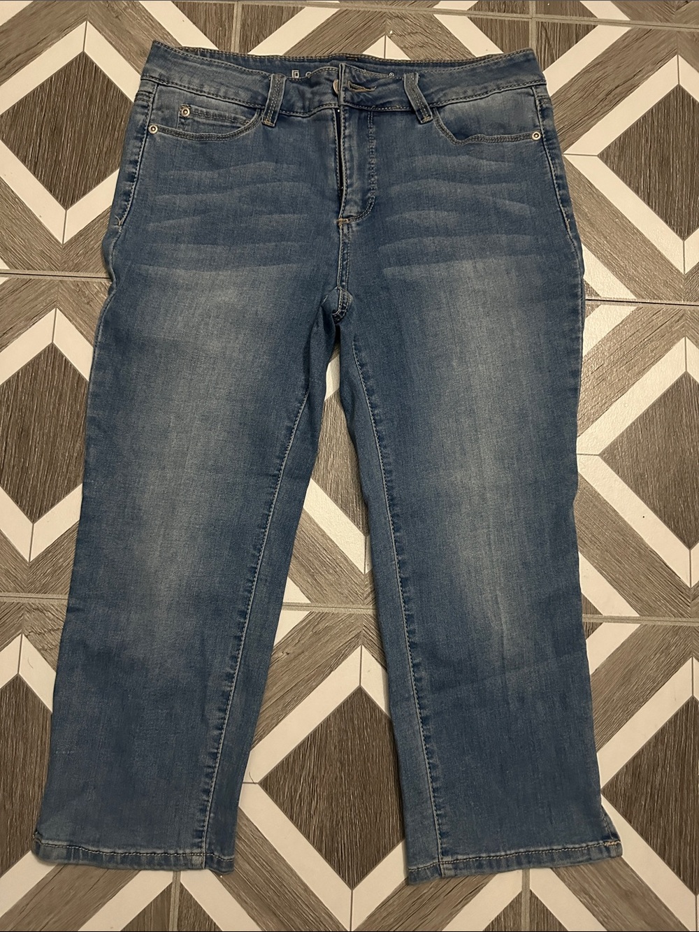 Women's Blue 3 Quarter Stretch Jeans